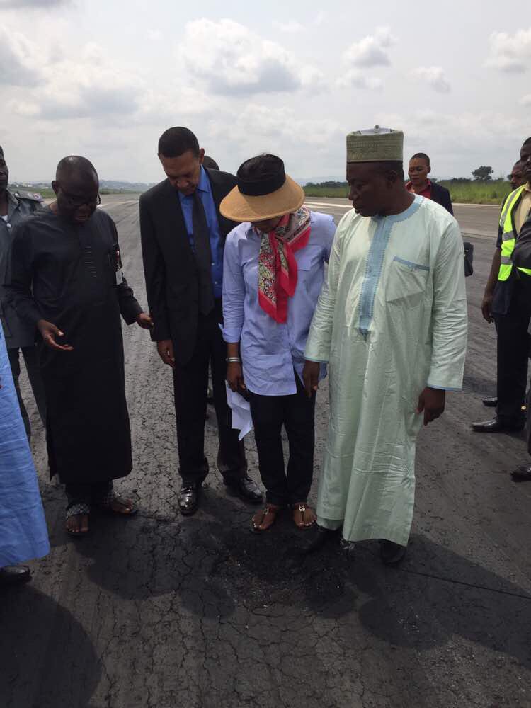 NASS Aviation Committee members inspecting Akanu Ibiam International Airport Enugu runway