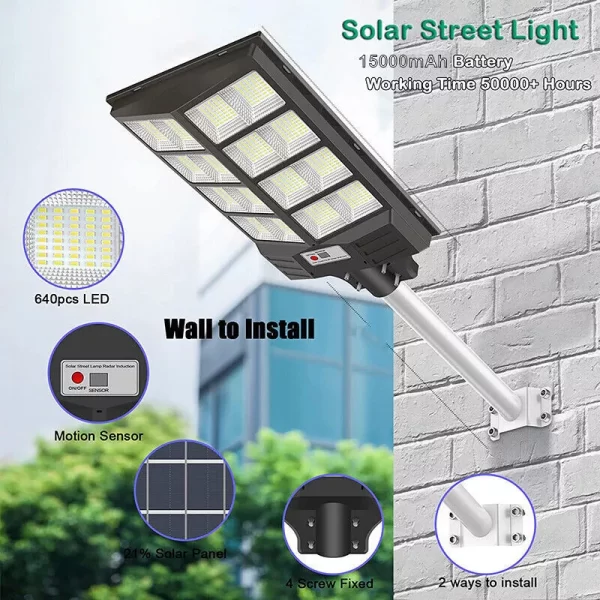 1500W Solar Street Light With Sensor And Remote - Image 8