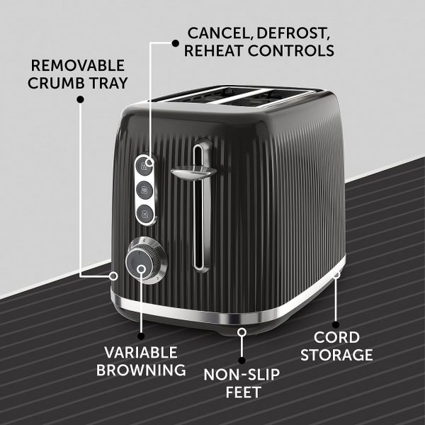 Breville Bold Black Collection: 1.7L Fast-Boil Kettle & 2-Slice High-Lift Toaster in Sleek Black & Silver - Image 2