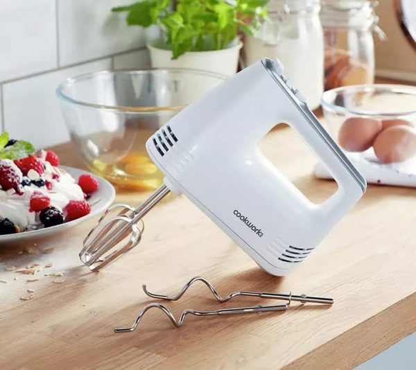 3-in-1 Electric Hand Mixer with Storage, Beaters & Dough Hooks by Cookworks