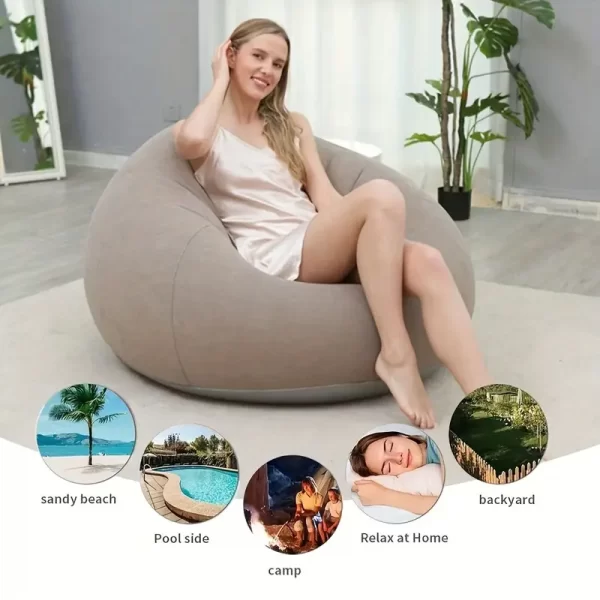 Comfort Plus Inflatable Sofa Chair – PVC Bean Bag Lounge for Home, Outdoor, and Camping - Image 4