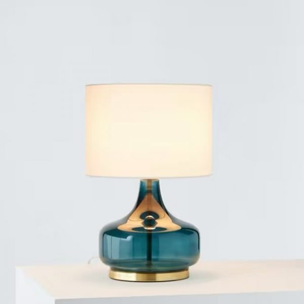 Turquoise Glass Table/Bedsides Lamp – Elegant & Vibrant Lighting for Your Space