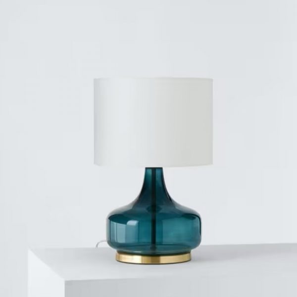 Turquoise Glass Table/Bedsides Lamp – Elegant & Vibrant Lighting for Your Space - Image 2