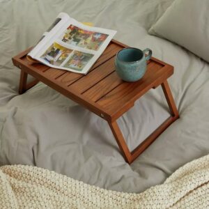 PANDAWOOD Wooden Bed Tray Table