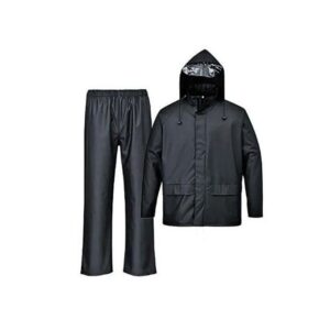 Waterproof Polyester Rain suit with Hood & Visor (Navy Blue)