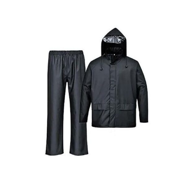 Waterproof Polyester Rain suit with Hood & Visor (Navy Blue)