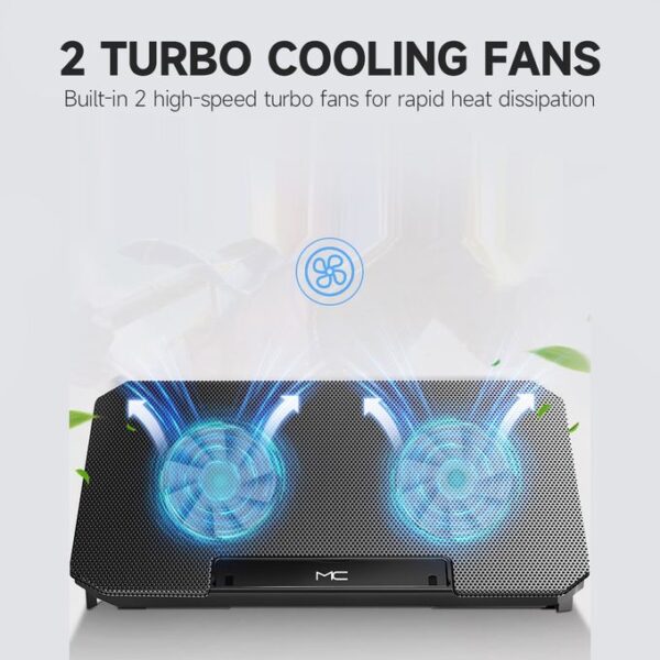 Ergonomic Adjustable Laptop Stand with Silent Cooling Fan - Image 3