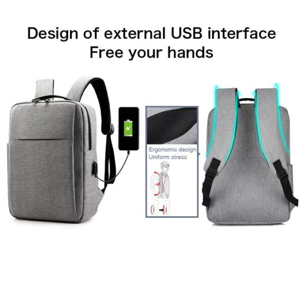 Durable Laptop Bag with Built-in USB Port – Ideal for Students & Professionals - Image 3