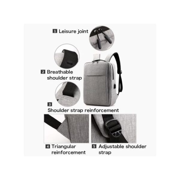 Durable Laptop Bag with Built-in USB Port – Ideal for Students & Professionals - Image 4