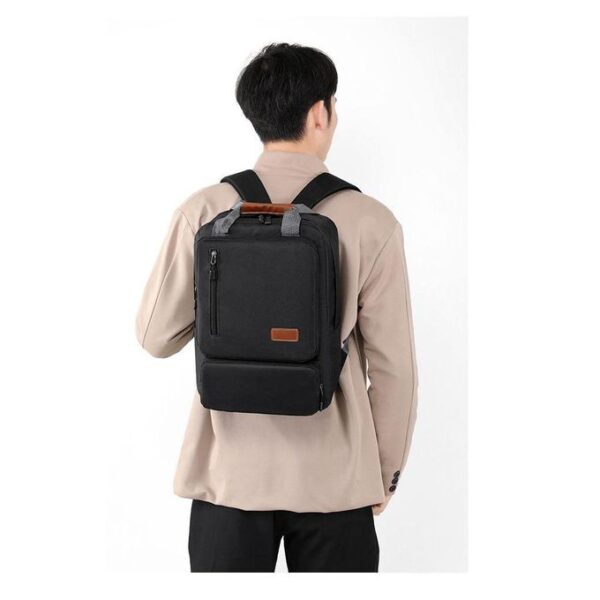 3-in-1 Backpack Set – Laptop Backpack, Shoulder Bag & Small Pouch (Black) - Image 4