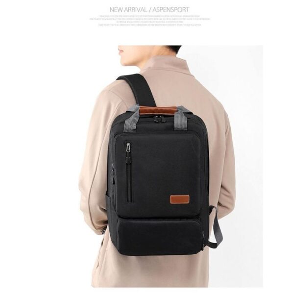 3-in-1 Backpack Set – Laptop Backpack, Shoulder Bag & Small Pouch (Black) - Image 5