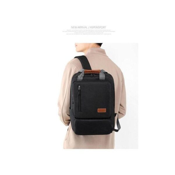 3-in-1 Backpack Set – Laptop Backpack, Shoulder Bag & Small Pouch (Black) - Image 7