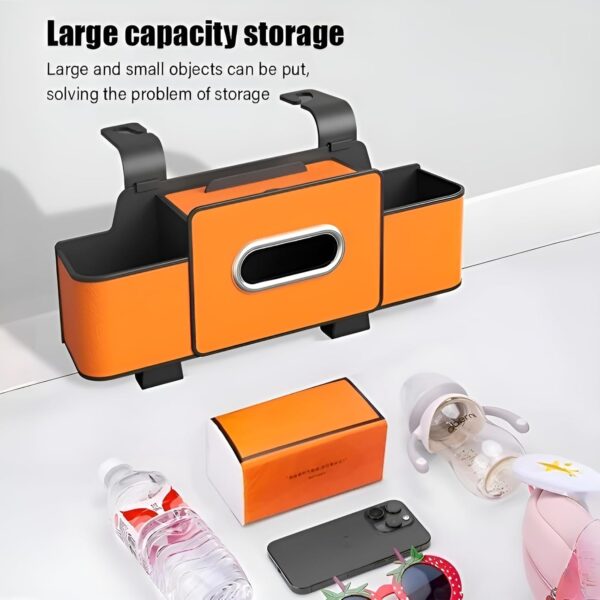 Durable Car Backseat Organizer with Storage Pockets, Cup Holders & Hooks - Image 3