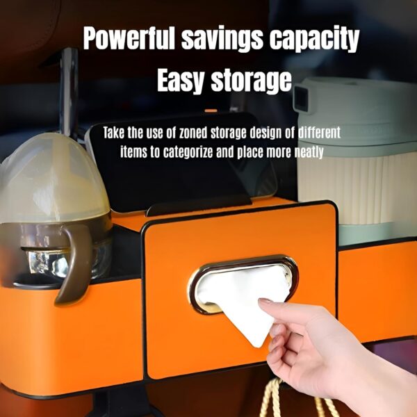 Durable Car Backseat Organizer with Storage Pockets, Cup Holders & Hooks - Image 9