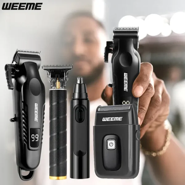 4-in-1 Men’s Grooming Kit with LCD Display – USB Rechargeable Clipper, Trimmer, Shaver & Nose Hair Remover - Image 9