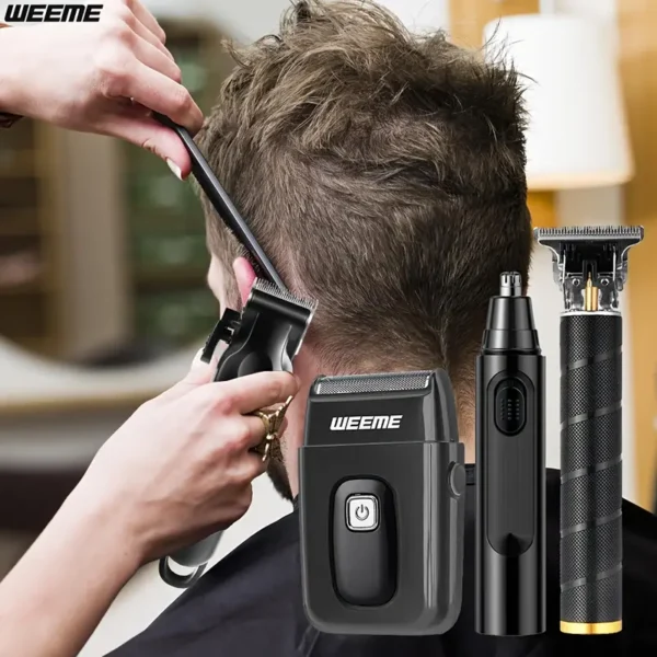 4-in-1 Men’s Grooming Kit with LCD Display – USB Rechargeable Clipper, Trimmer, Shaver & Nose Hair Remover - Image 6
