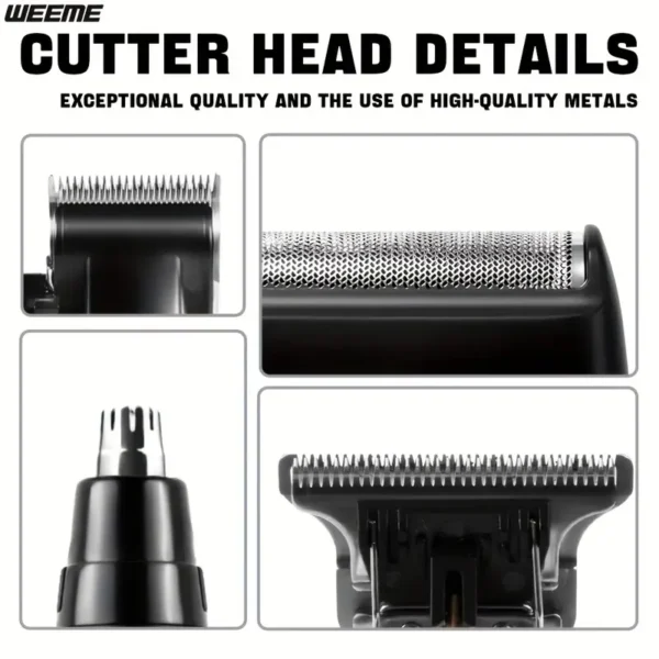 4-in-1 Men’s Grooming Kit with LCD Display – USB Rechargeable Clipper, Trimmer, Shaver & Nose Hair Remover - Image 7
